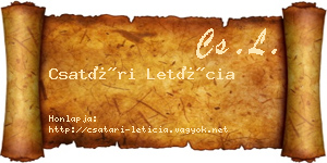 Csatári Letícia névjegykártya